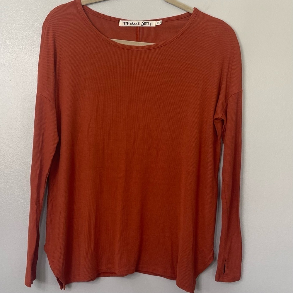 Michael Stars Rust Long Sleeve Relaxed Blouse XS/S